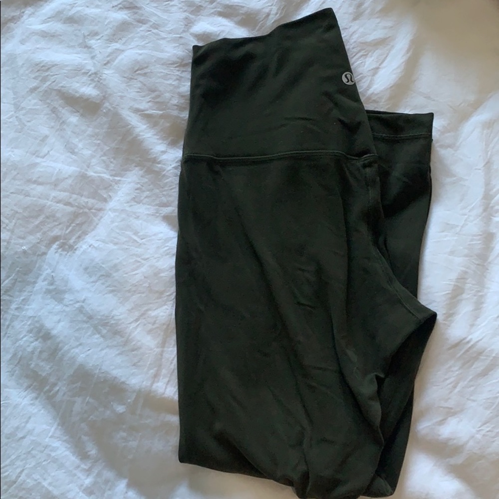 Lululemon High rise align crop in dark olive 21”